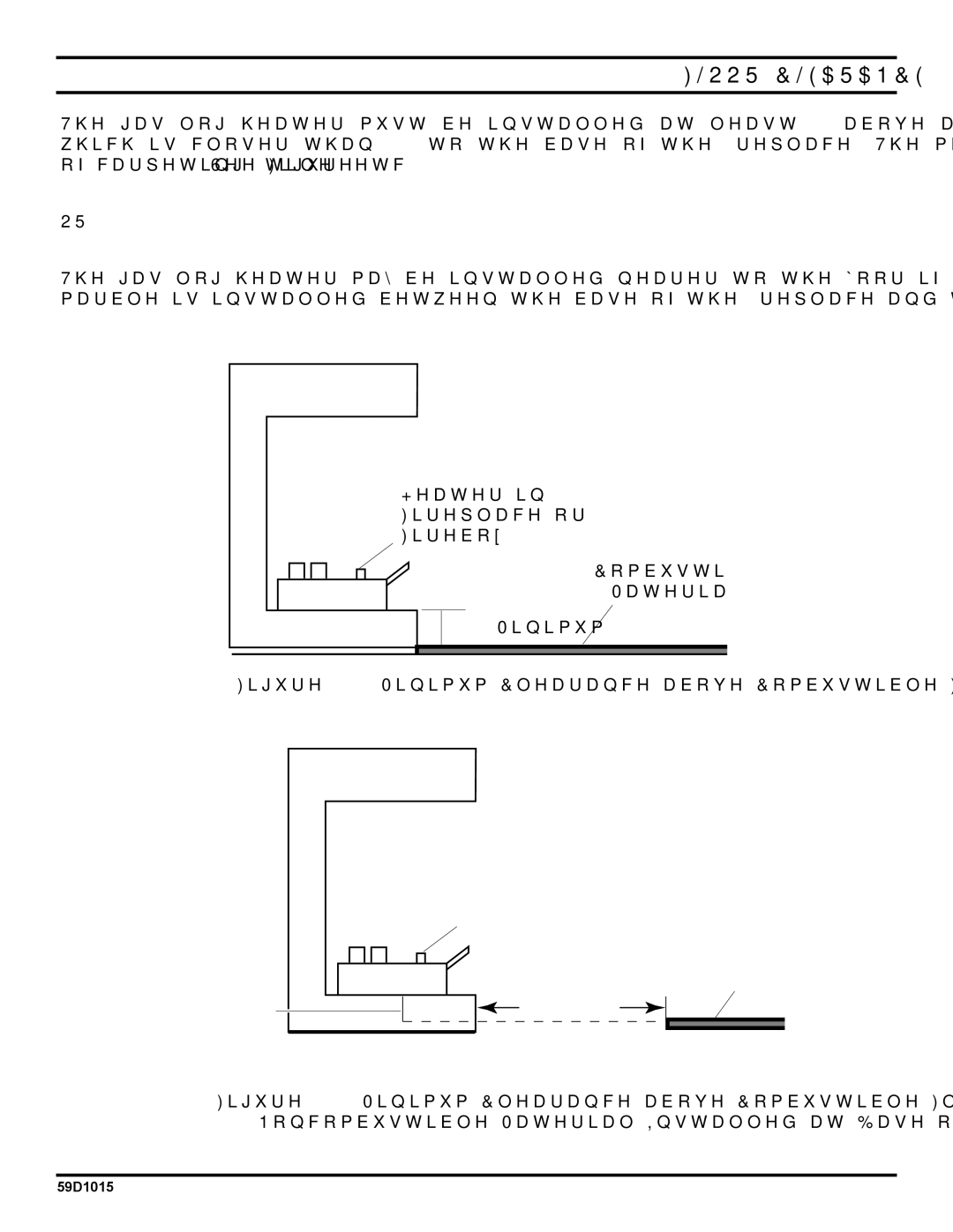 Monessen Hearth HVFL18 manual Floor Clearance, Minimum Clearance above Combustible Flooring 