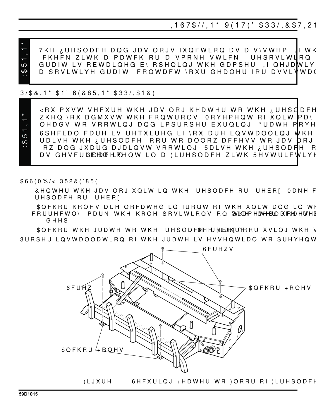 Monessen Hearth HVFL18 manual Installing Vented Applications, Placing and Securing Appliance, Assembly Procedure 