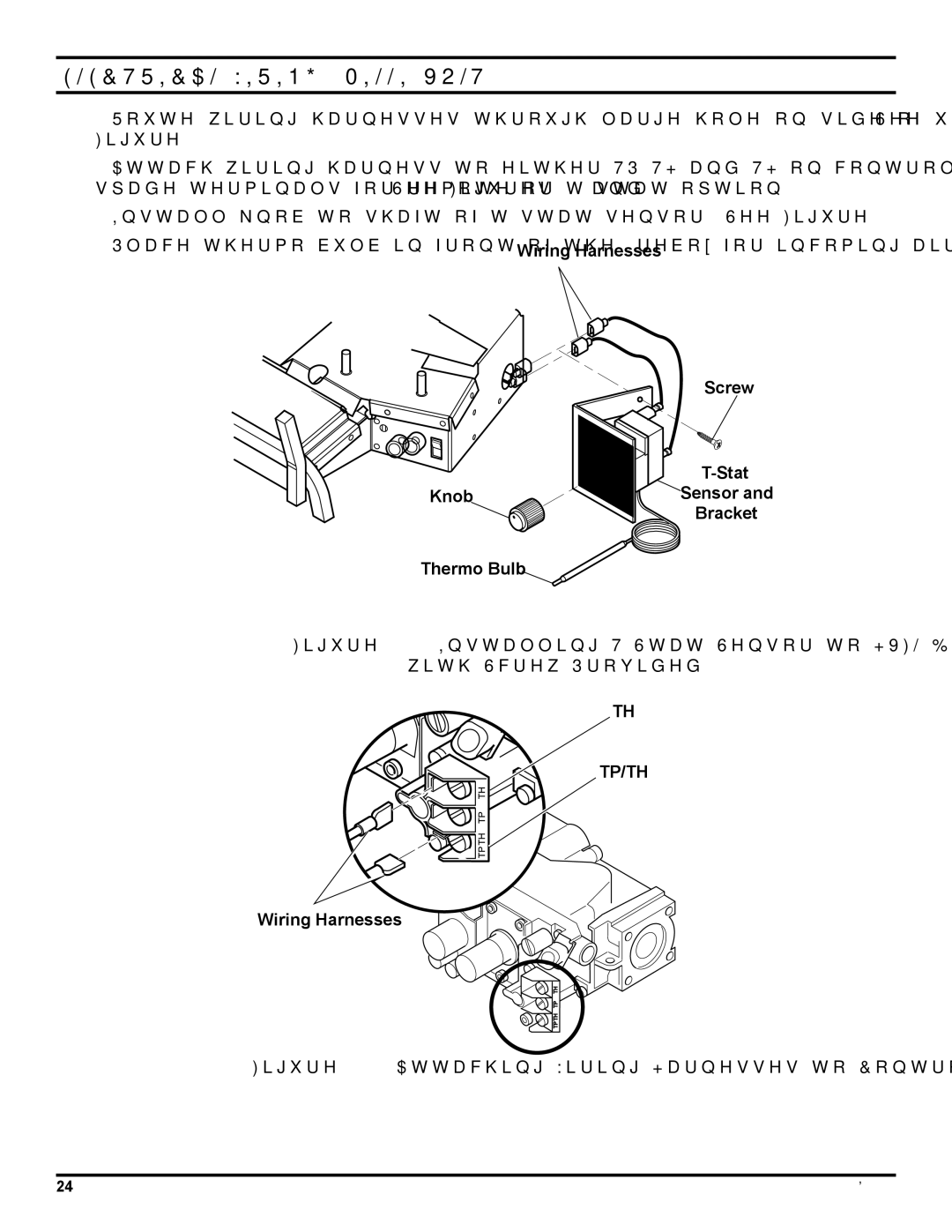 Monessen Hearth HVFL18 manual Installing T-Stat Sensor to Hvfl Base With Screw Provided 