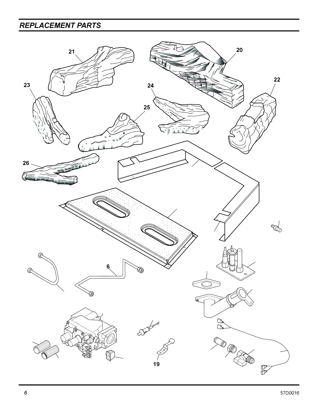 Monessen Hearth IDV490NVC, IDV490PVC, IDV380NVC, IDV380PVC manual Replacement Parts 