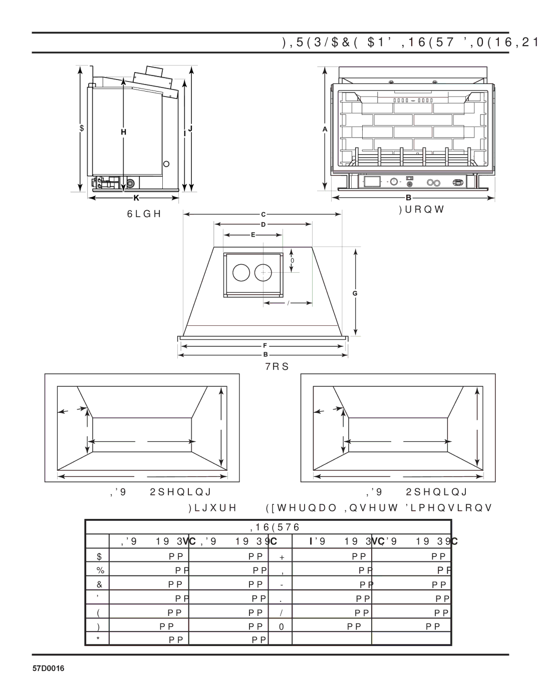 Monessen Hearth IDV380PVC, IDV490NVC, IDV490PVC manual Fireplace and Insert Dimensions, Inserts IDV490NV/PVC IDV380NV/PVC 