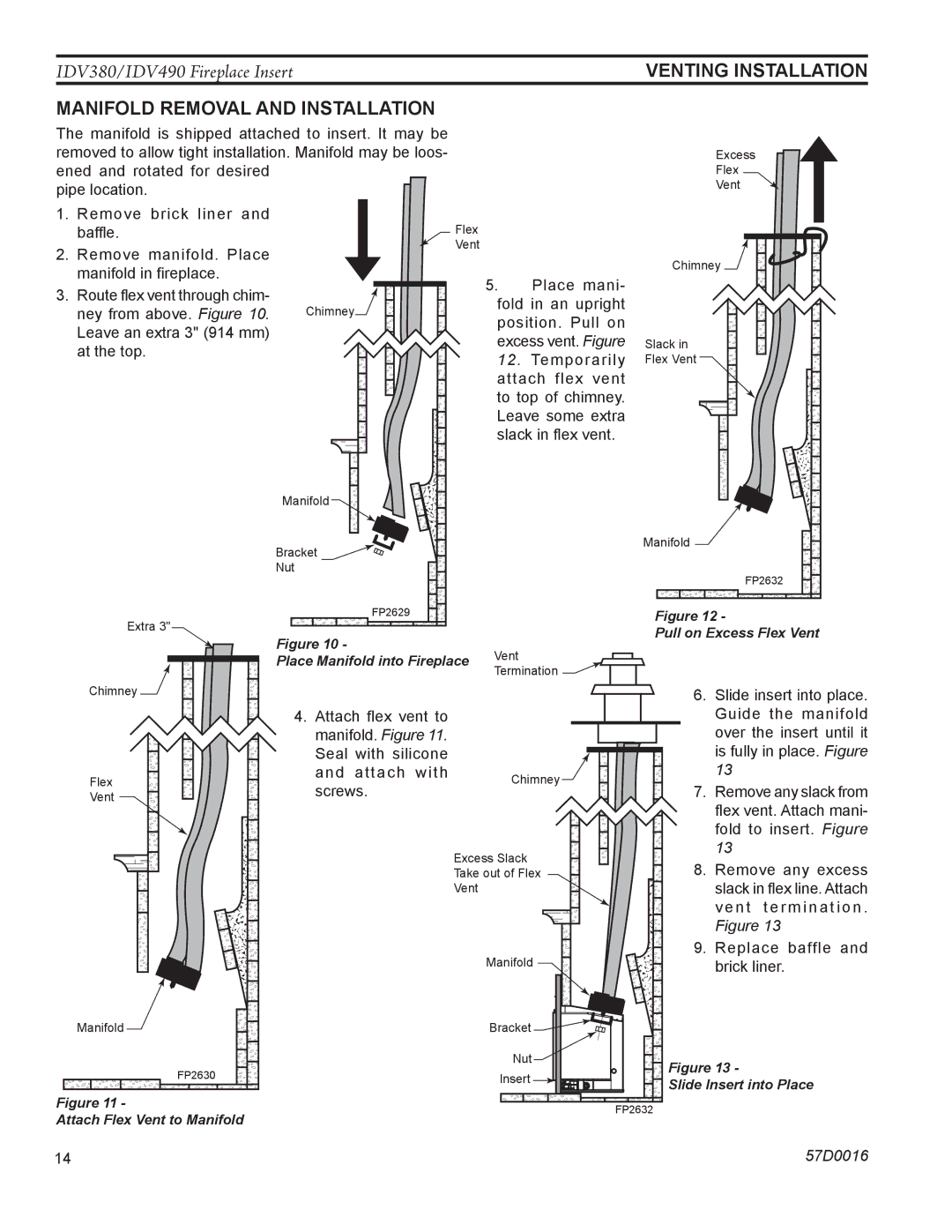 Monessen Hearth IDV380NVC, IDV490NVC, IDV490PVC, IDV380PVC manual Manifold Removal and Installation 