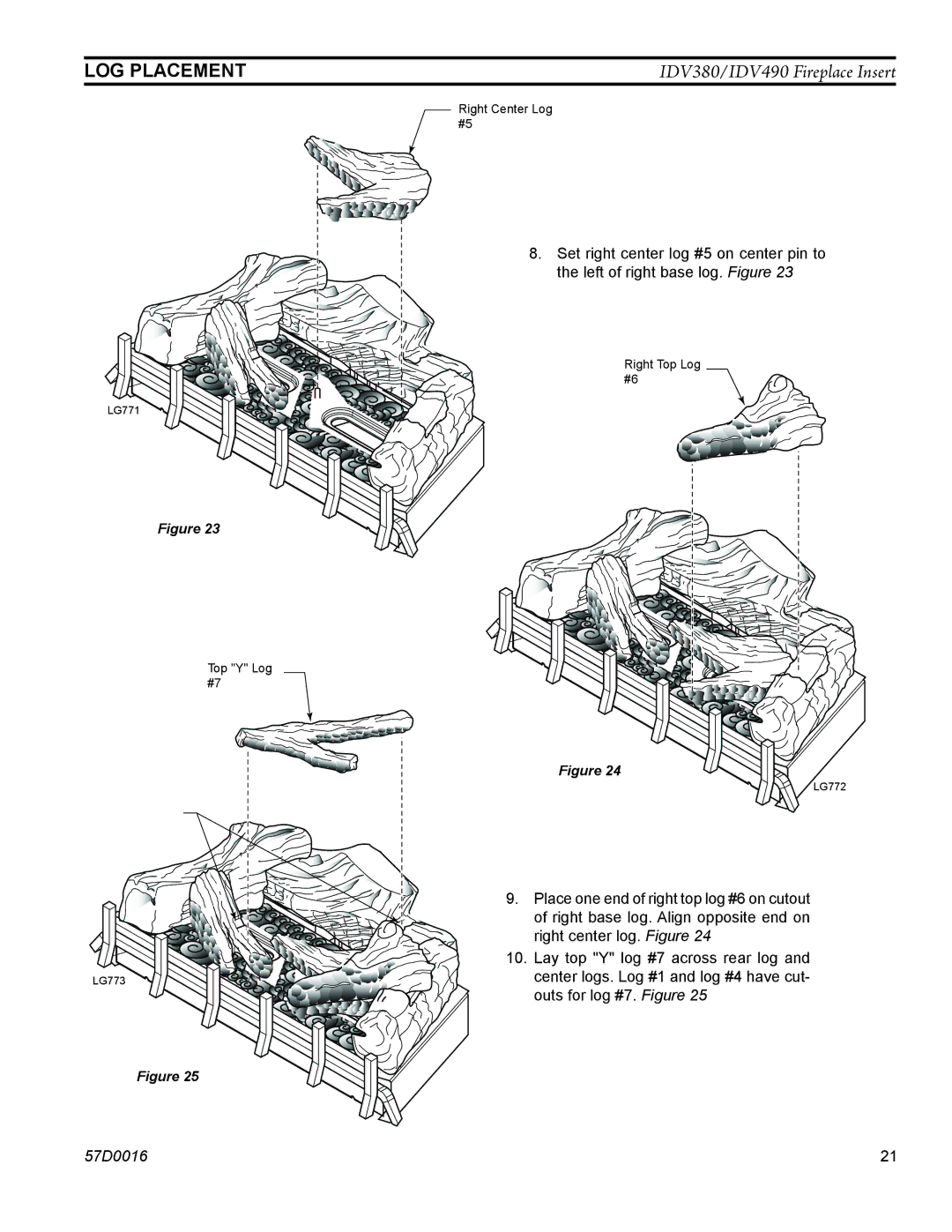 Monessen Hearth IDV490PVC, IDV490NVC, IDV380NVC, IDV380PVC manual Top Y Log #7 