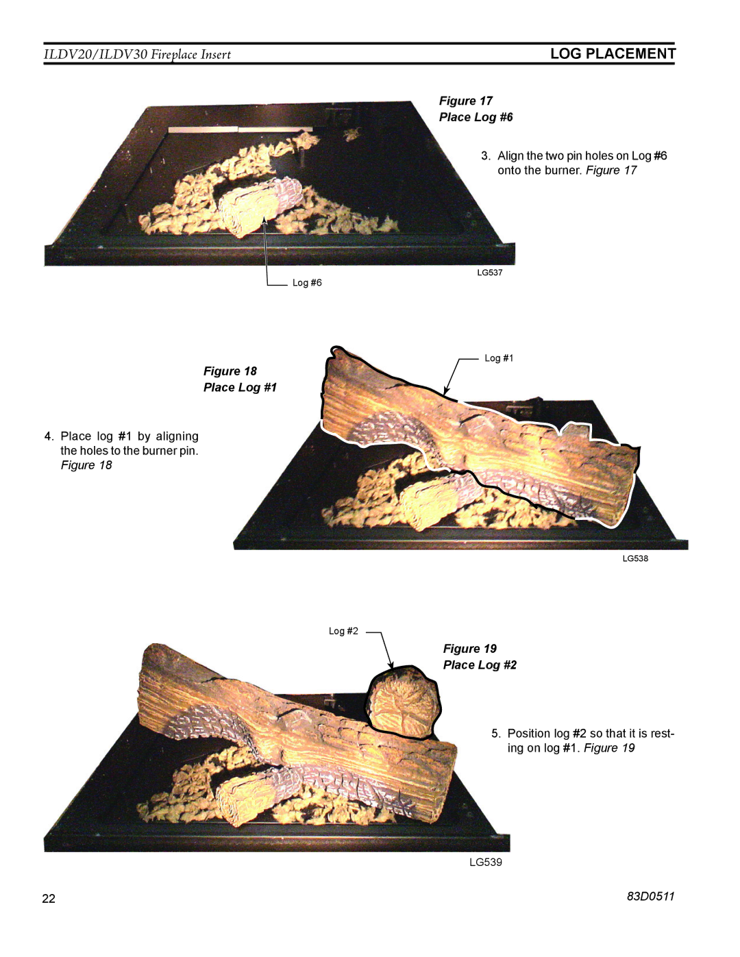 Monessen Hearth ILDV30NV, ILDV20NV, ILDV20PV manual Place Log #6 