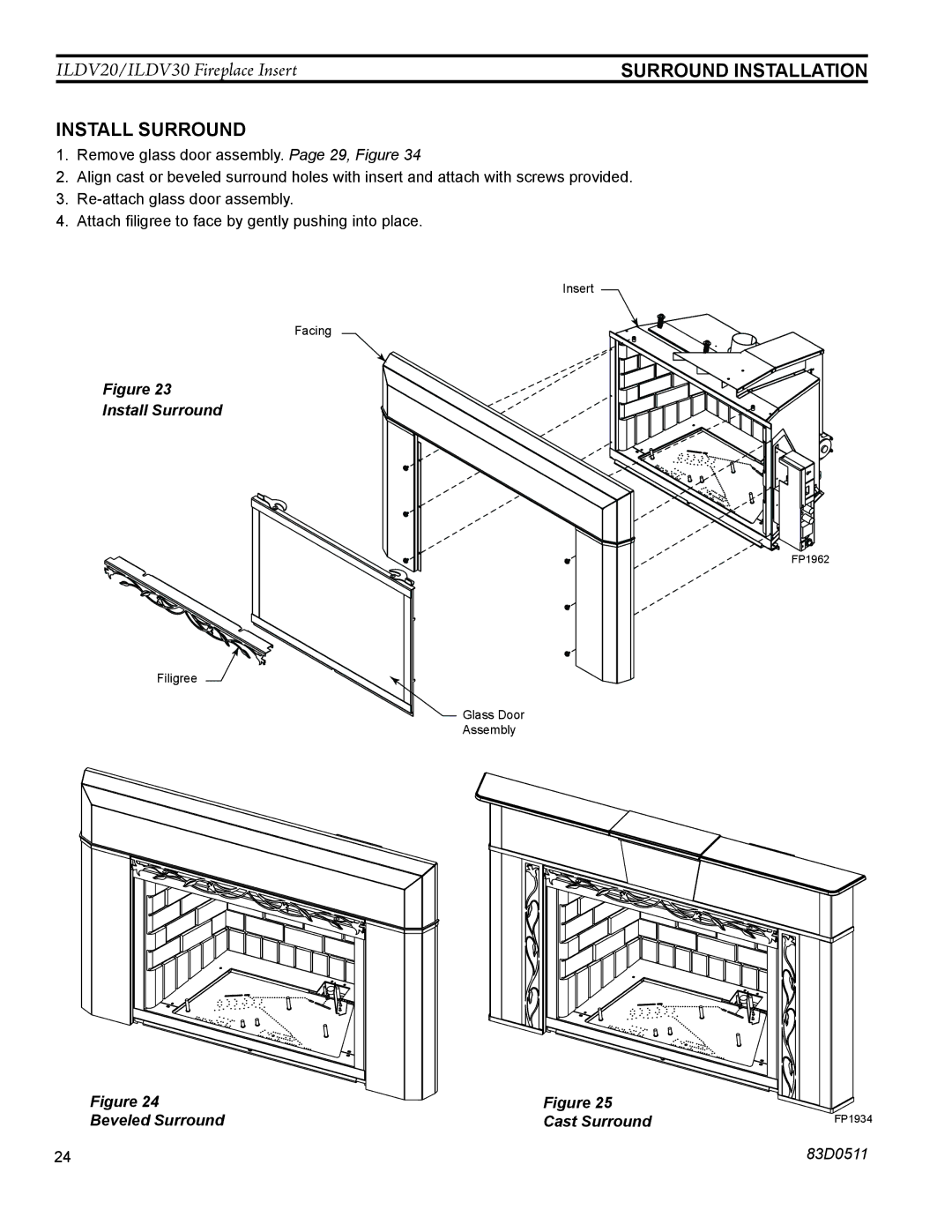 Monessen Hearth ILDV20NV, ILDV30NV, ILDV20PV manual Surround installation, Install Surround 