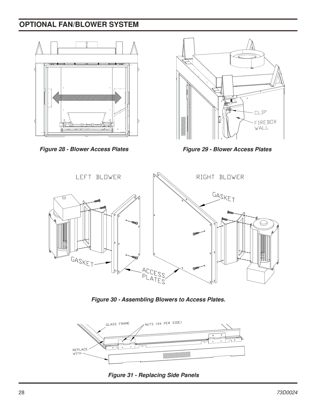 Monessen Hearth KHLDV SERIES manual Blower Access Plates 