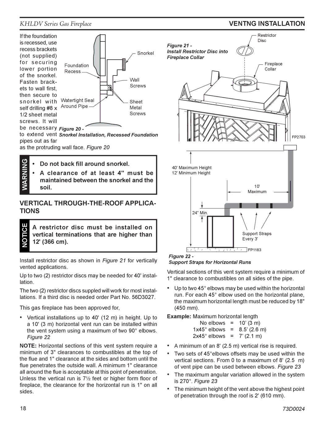 Monessen Hearth KHLDV500, KHLDV400 operating instructions Vertical through-the-roof applica- tions, VentNG installation 