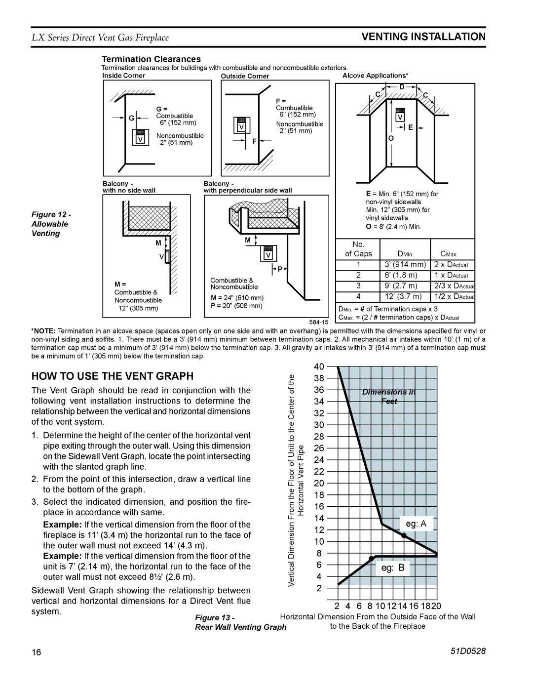 Monessen Hearth LX36DV, LX32DV How To Use The Vent Graph, Vent Graph should be read in conjunction with, System 