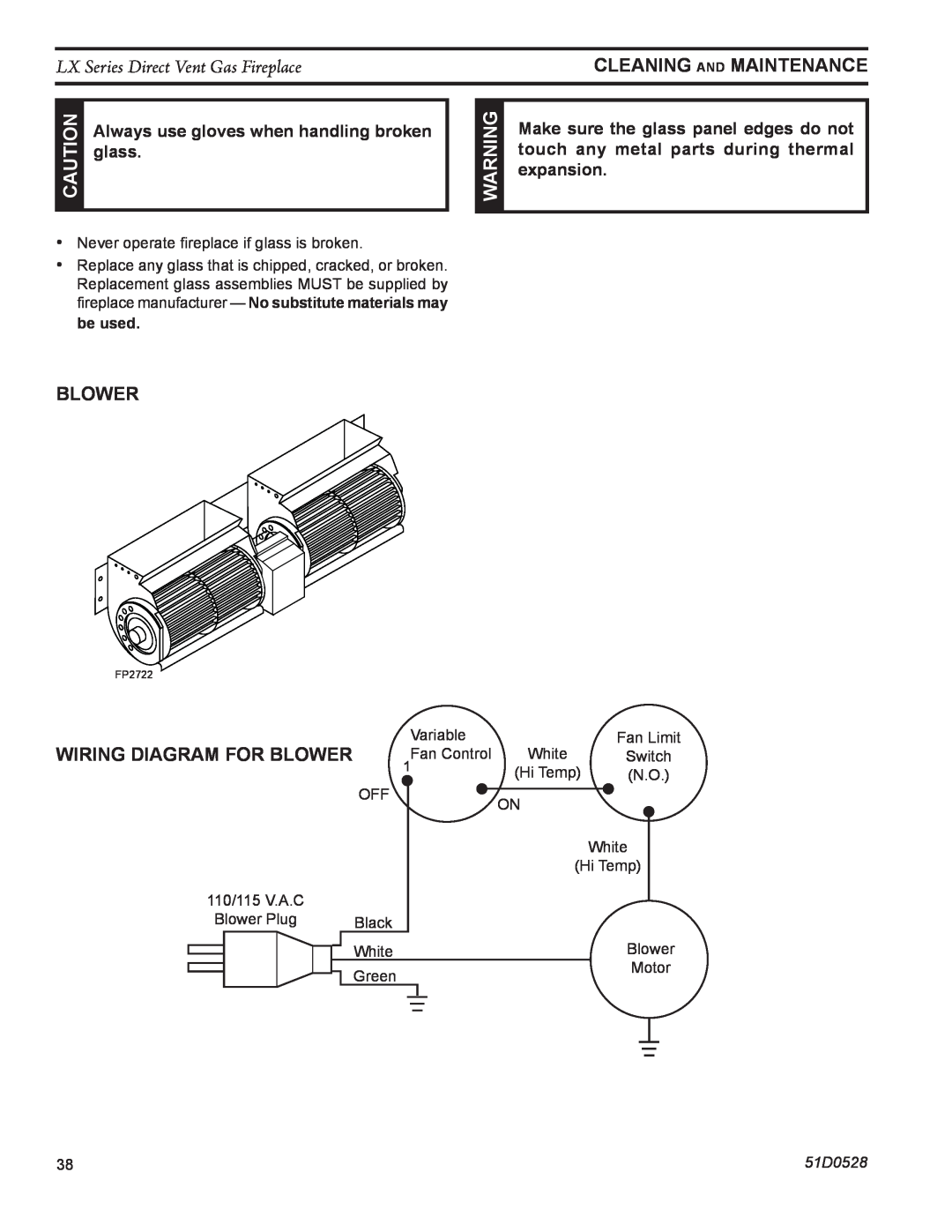 Monessen Hearth LX36DV Wiring Diagram For Blower, LX Series Direct Vent Gas Fireplace, cleaning and maintenance 