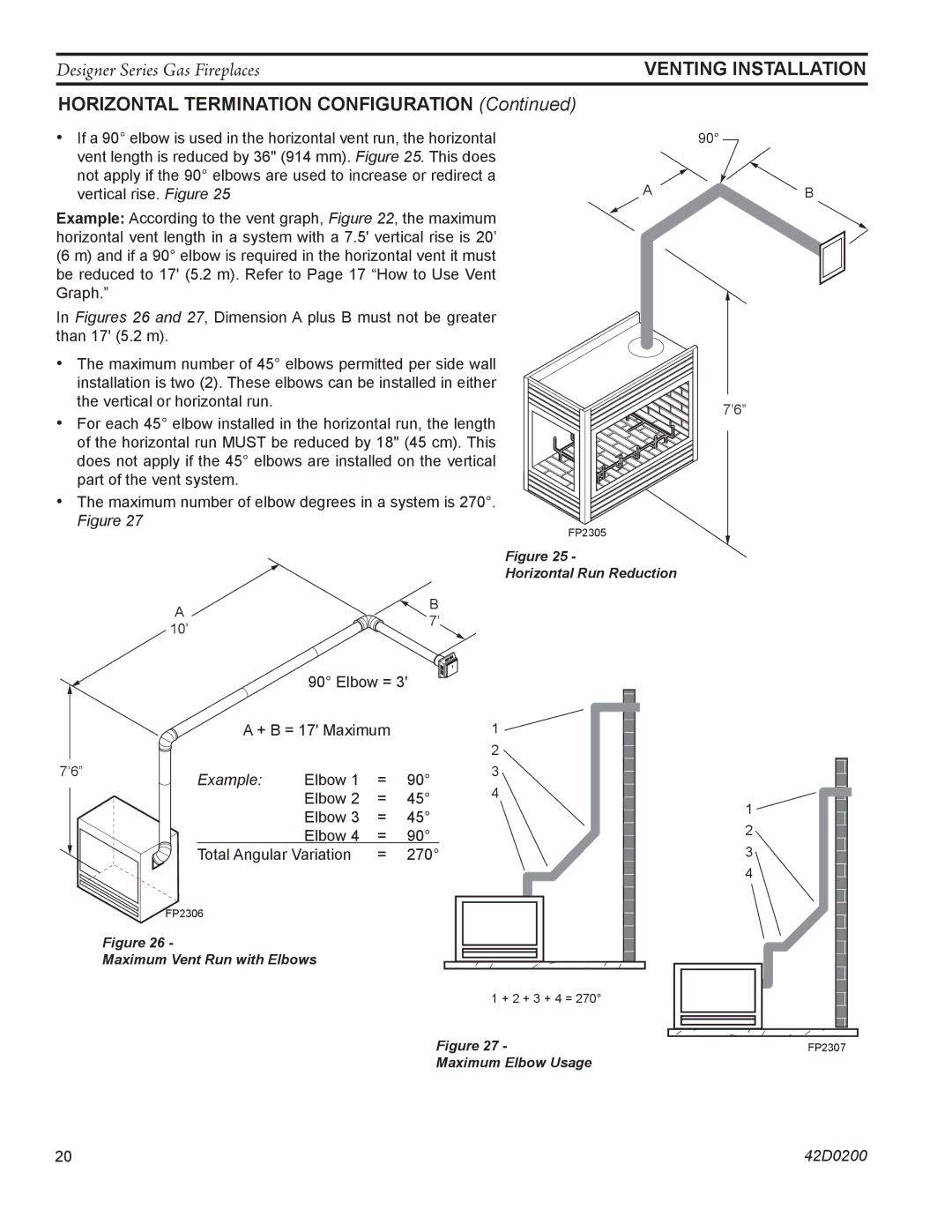 Monessen Hearth PF, CR, CL)NVC/PVC, 624DV(ST manual Horizontal termination configuration, Example 