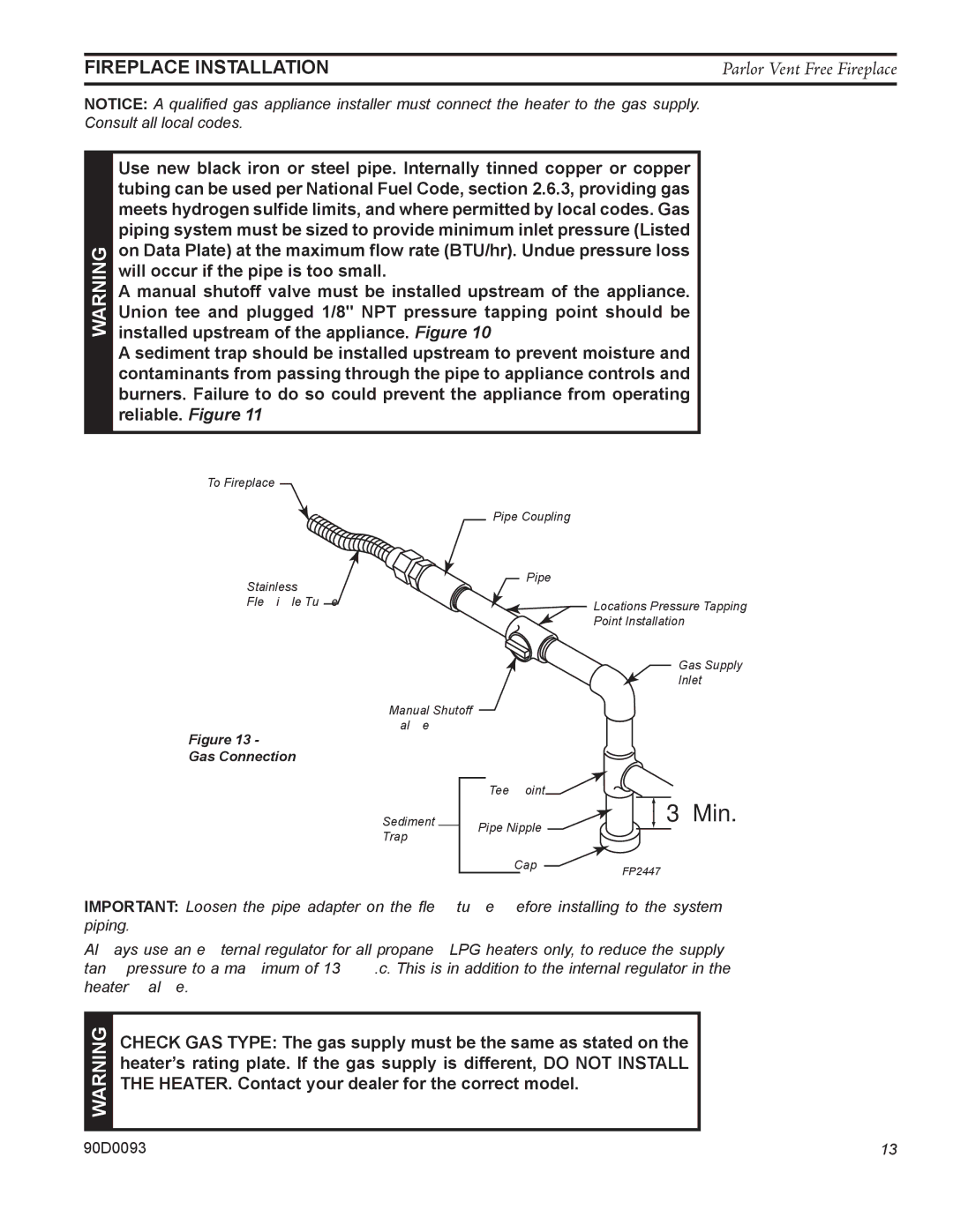 Monessen Hearth PL20 operating instructions Min 