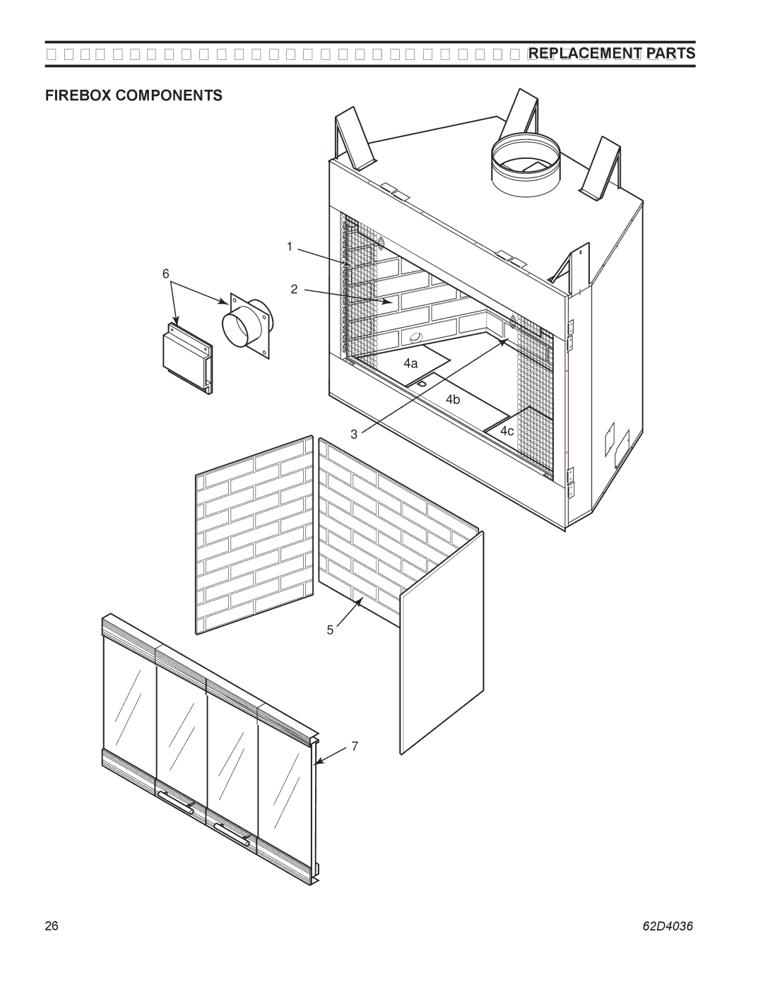 Monessen Hearth BBV400, SBV400, SBV500 operating instructions Firebox Components 