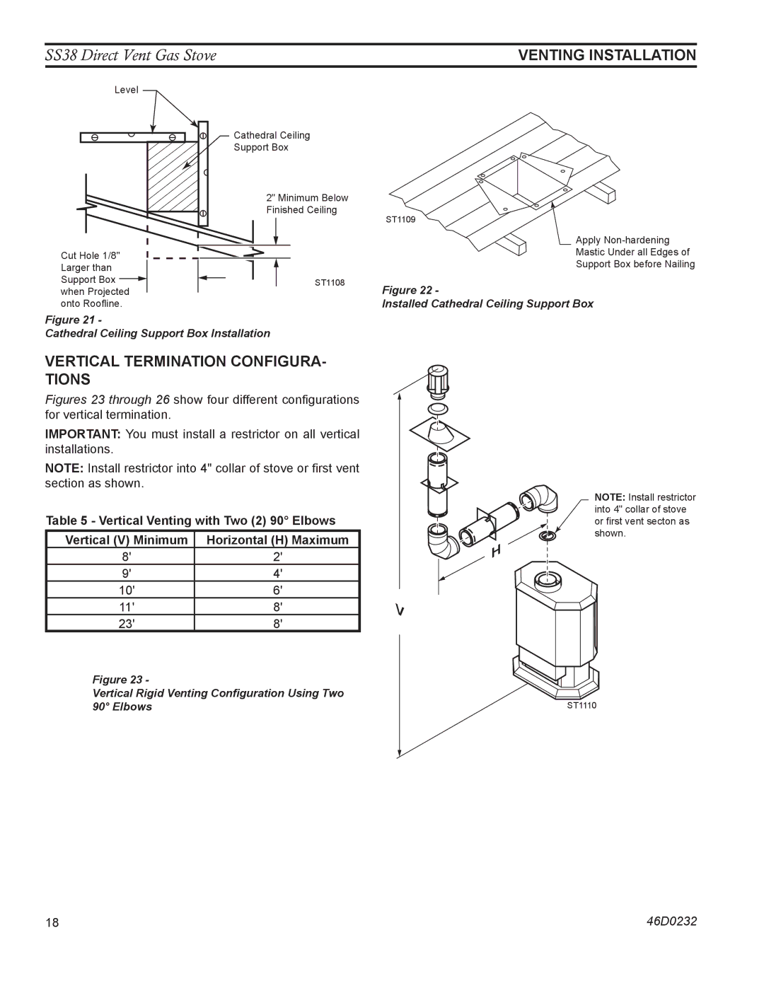 Monessen Hearth SS38 operating instructions Vertical Termination CONFIGURA- Tions 