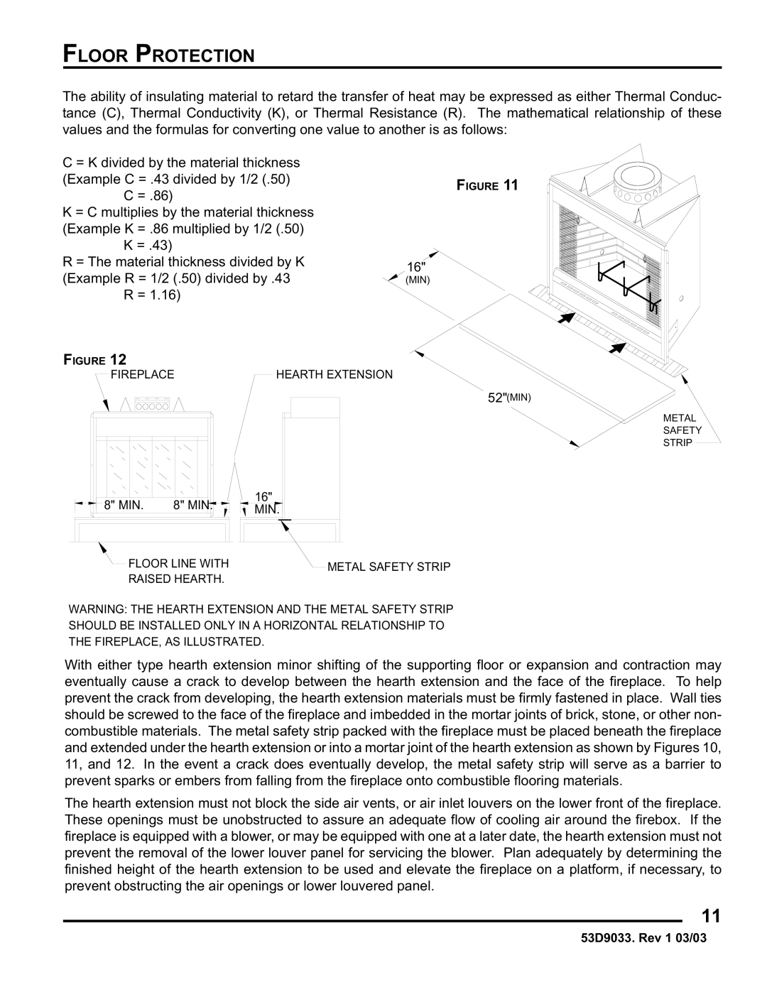 Monessen Hearth SWB400I instruction manual Fireplace Hearth Extension 