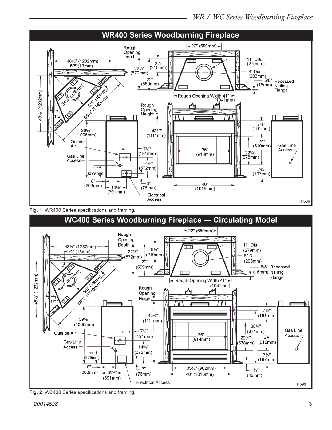 Monessen Hearth WC500, WC400, WR500 manual WR400 Series Woodburning Fireplace 