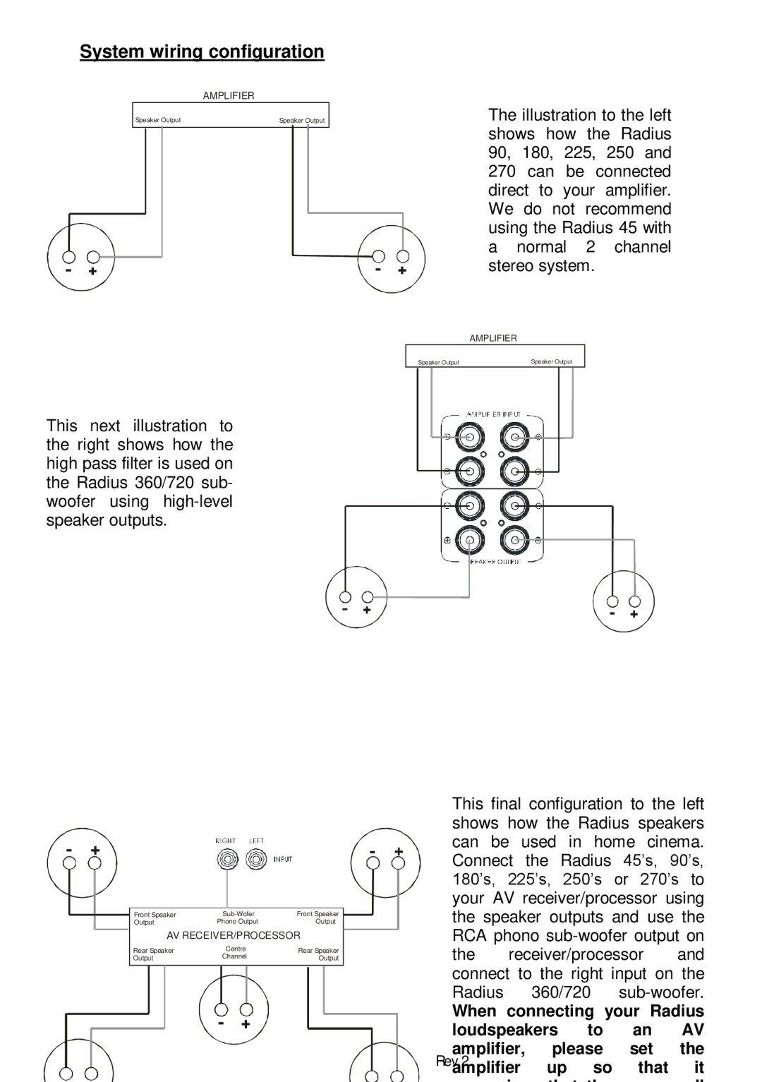 Monitor Audio Monitor Audio 2005 Rev 2 user manual System wiring configuration 