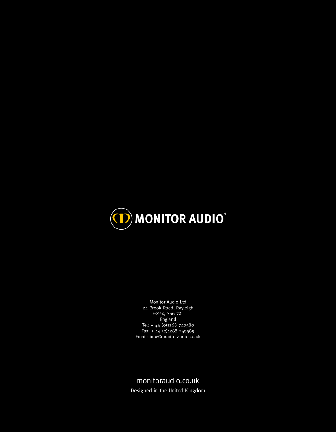 Monitor Audio Platinum Series manual monitoraudio.co.uk, Designed in the United Kingdom 