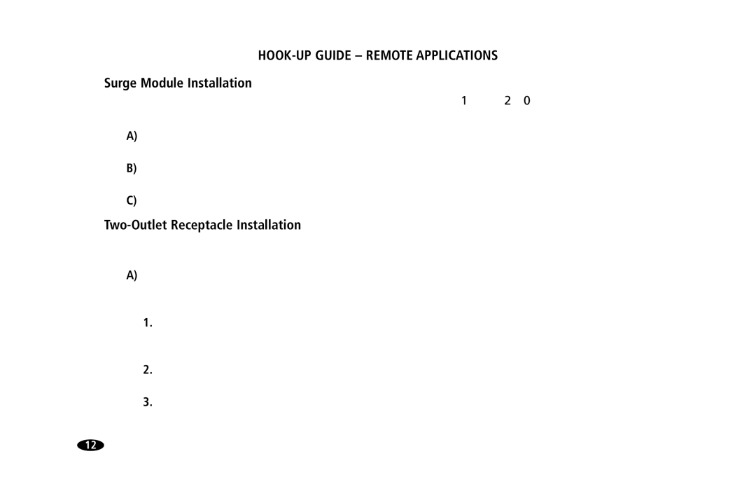 Monster Cable 15 Amp, 20 Amp owner manual Surge Module Installation 