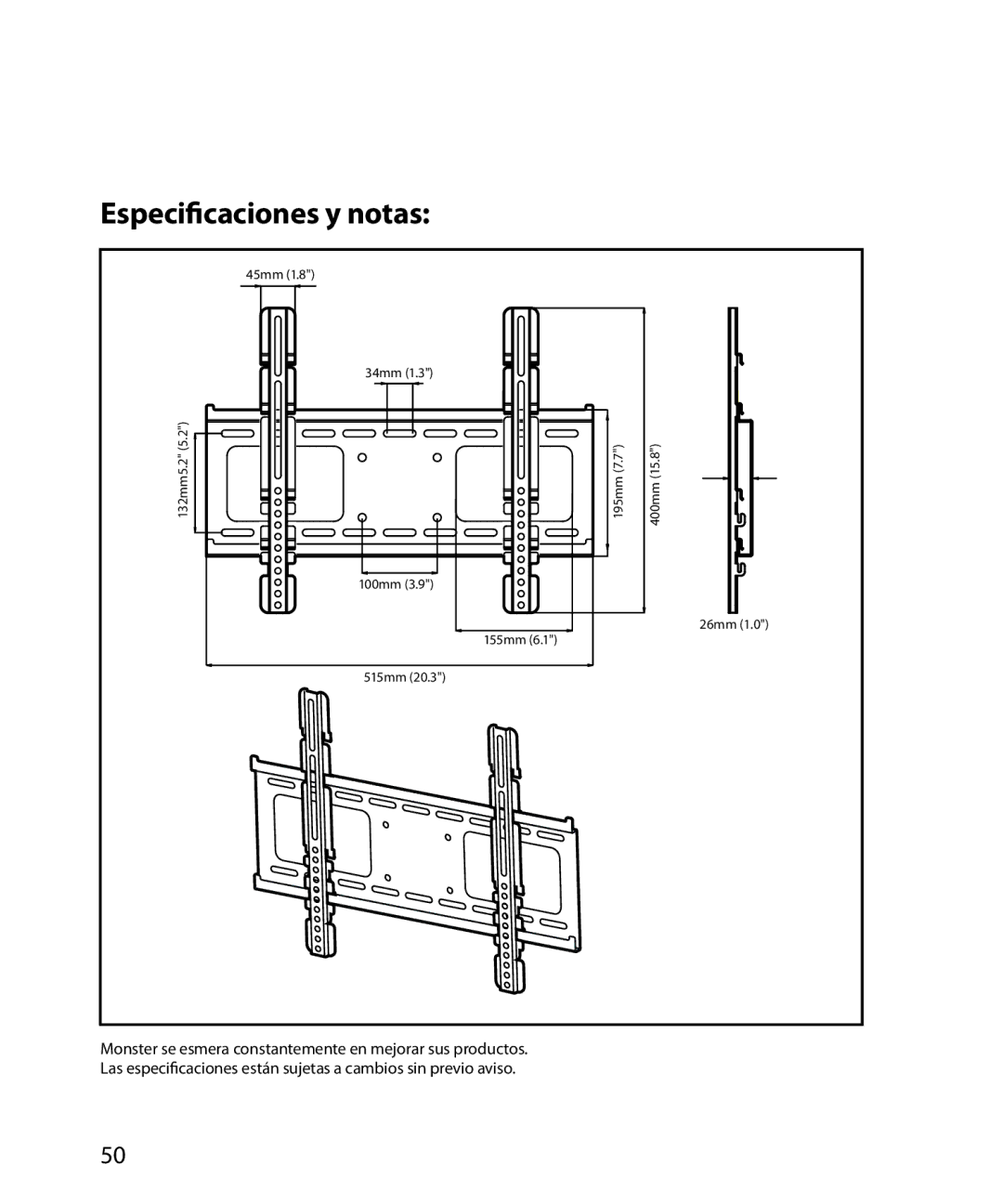 Monster Cable 200M warranty Especiﬁcaciones y notas 