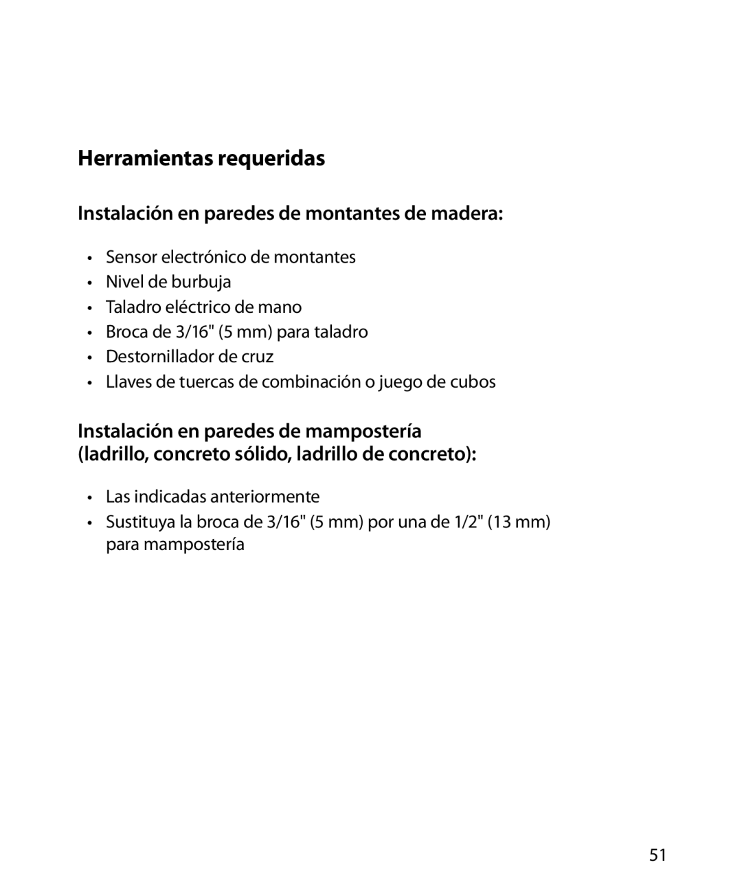 Monster Cable 200M warranty Herramientas requeridas, Instalación en paredes de montantes de madera 