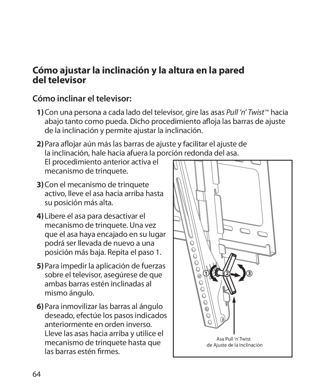 Monster Cable 300L warranty Cómo inclinar el televisor 