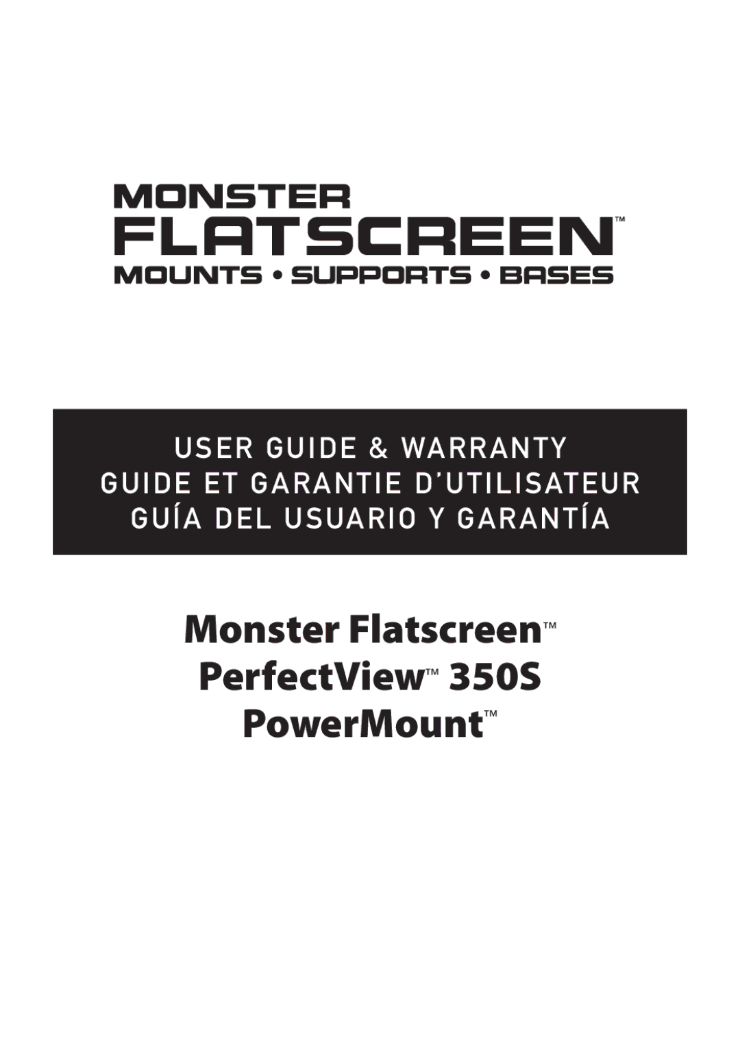 Monster Cable warranty Monster Flatscreen PerfectView 350S PowerMount 