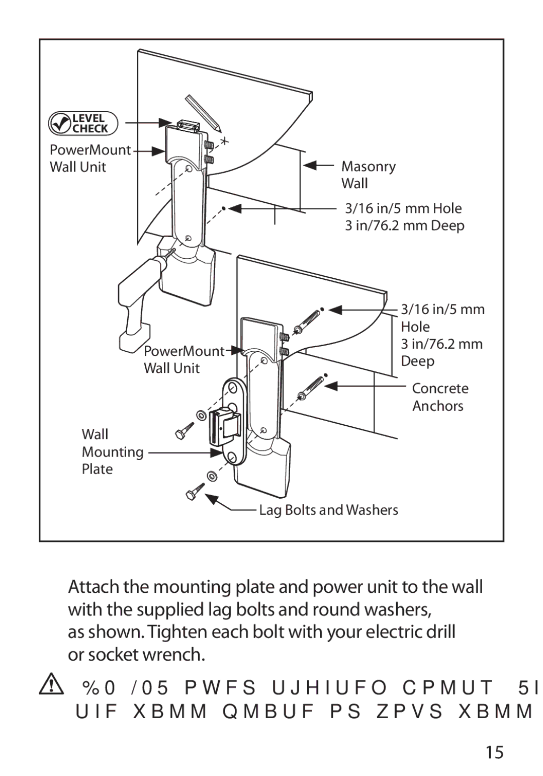 Monster Cable 350S warranty PowerMount Masonry Wall Unit 16 in/5 mm Hole In/76.2 mm Deep 