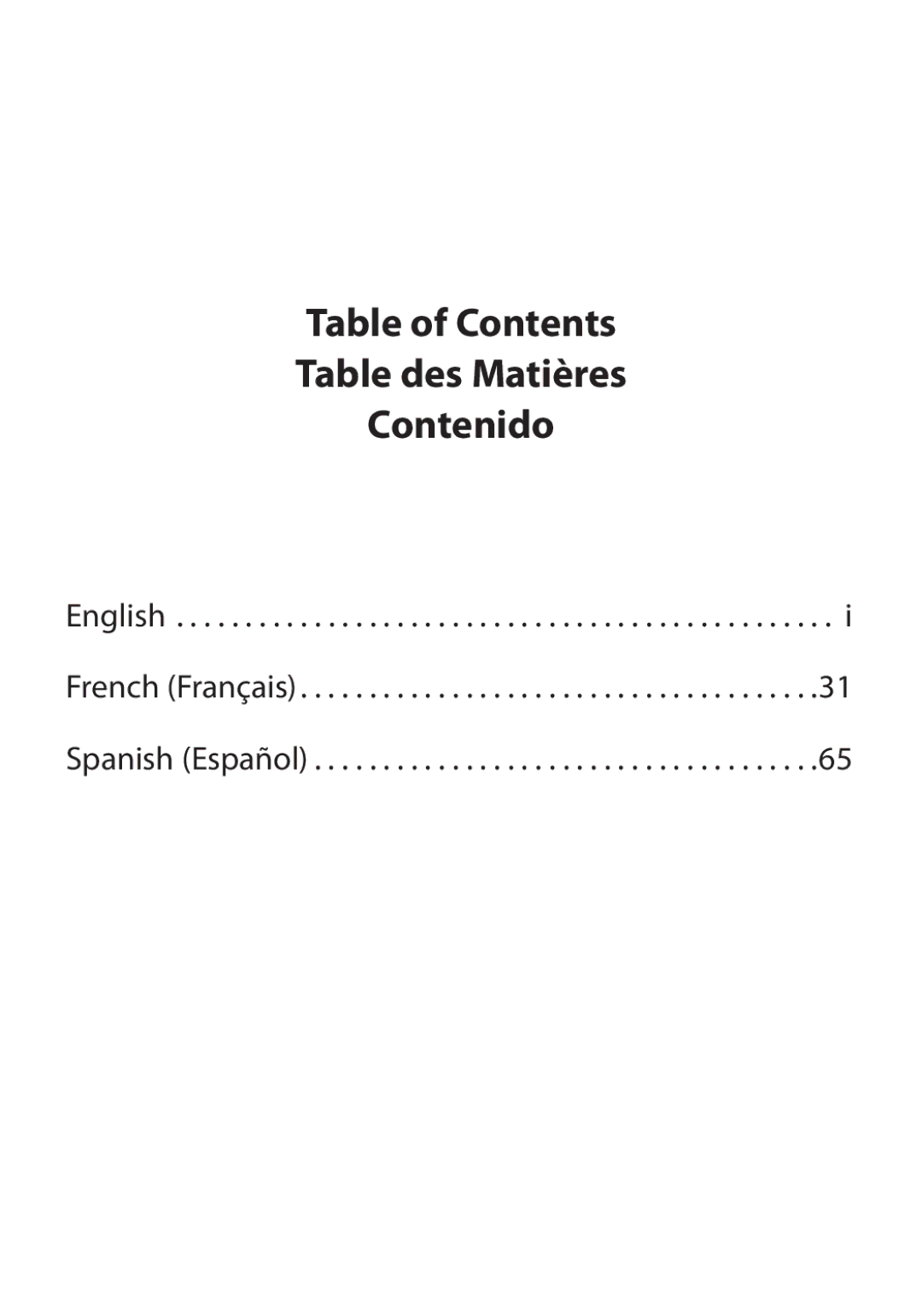 Monster Cable 350S warranty Table of Contents Table des Matières Contenido 