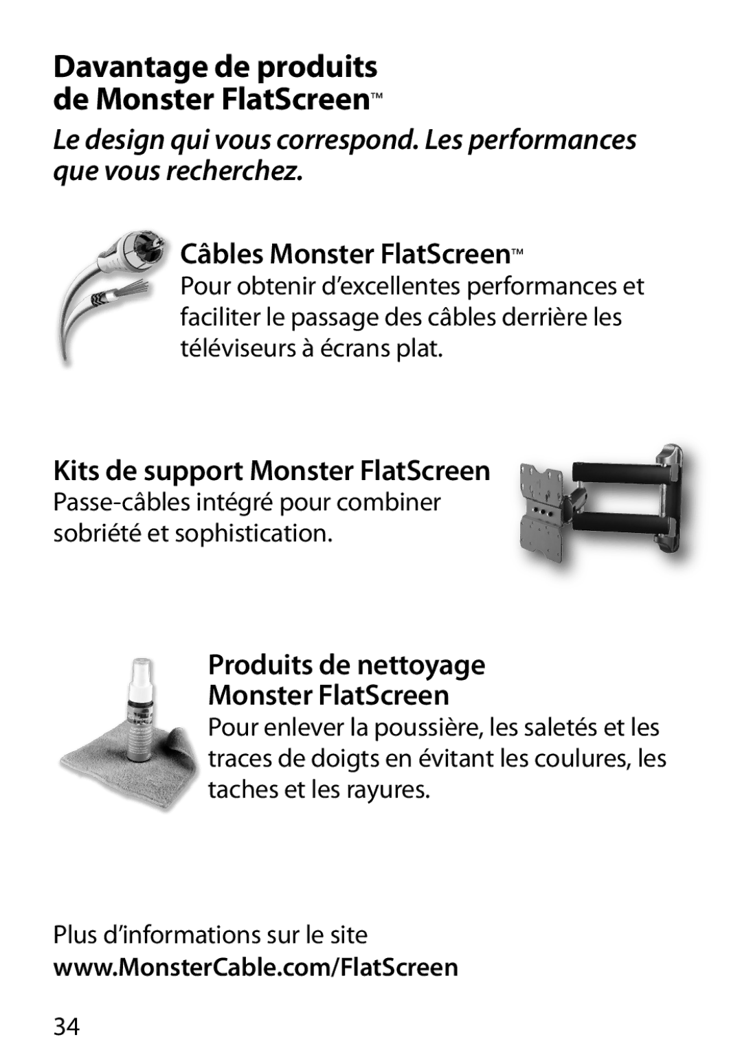 Monster Cable 350S warranty Davantage de produits de Monster FlatScreen, Câbles Monster FlatScreen 