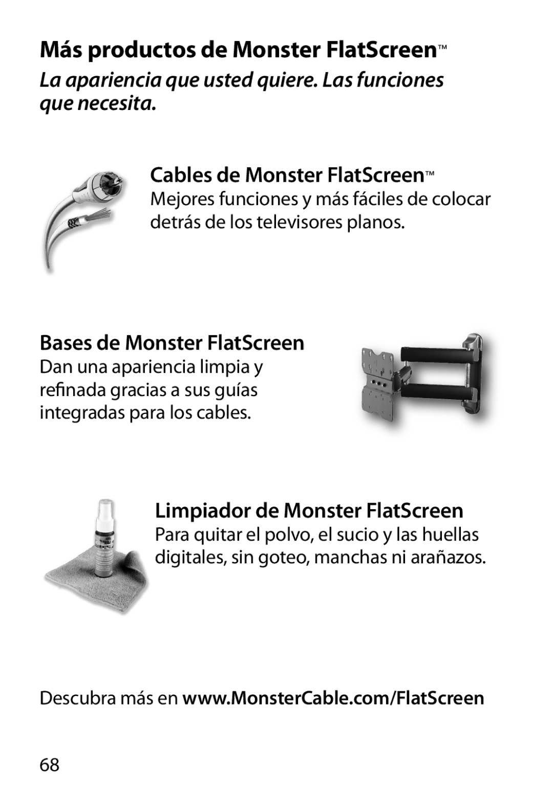 Monster Cable 350S warranty Más productos de Monster FlatScreen, Cables de Monster FlatScreen, Bases de Monster FlatScreen 