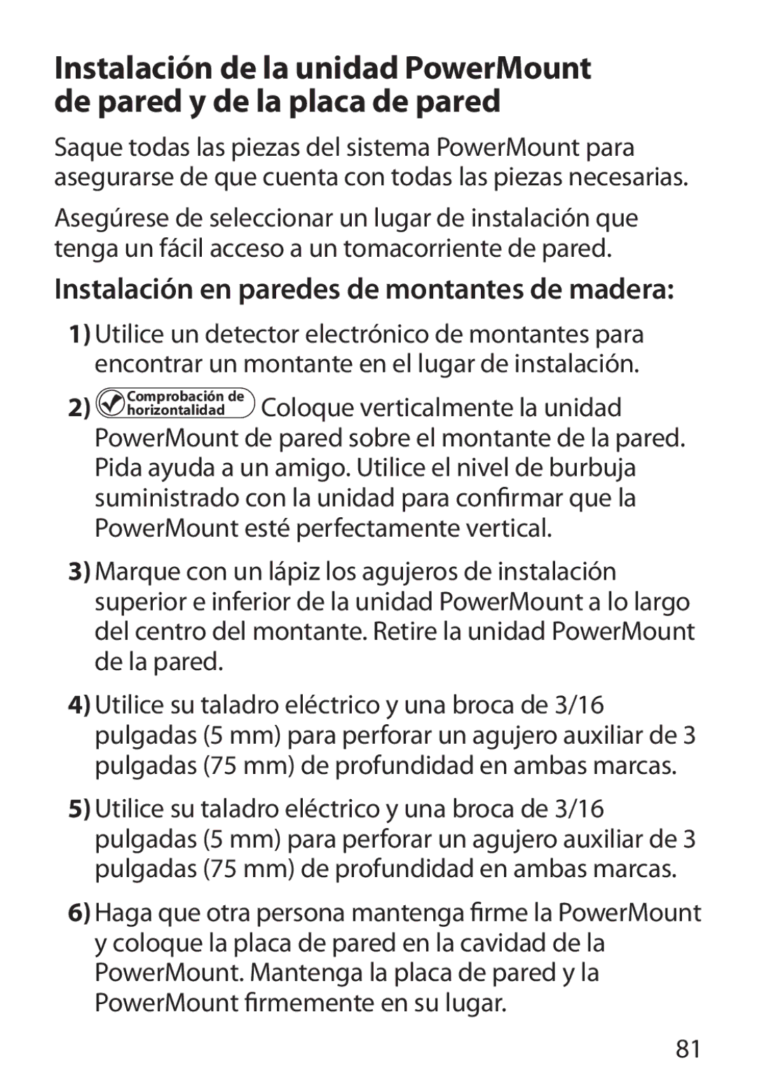 Monster Cable 350S warranty Instalación en paredes de montantes de madera 