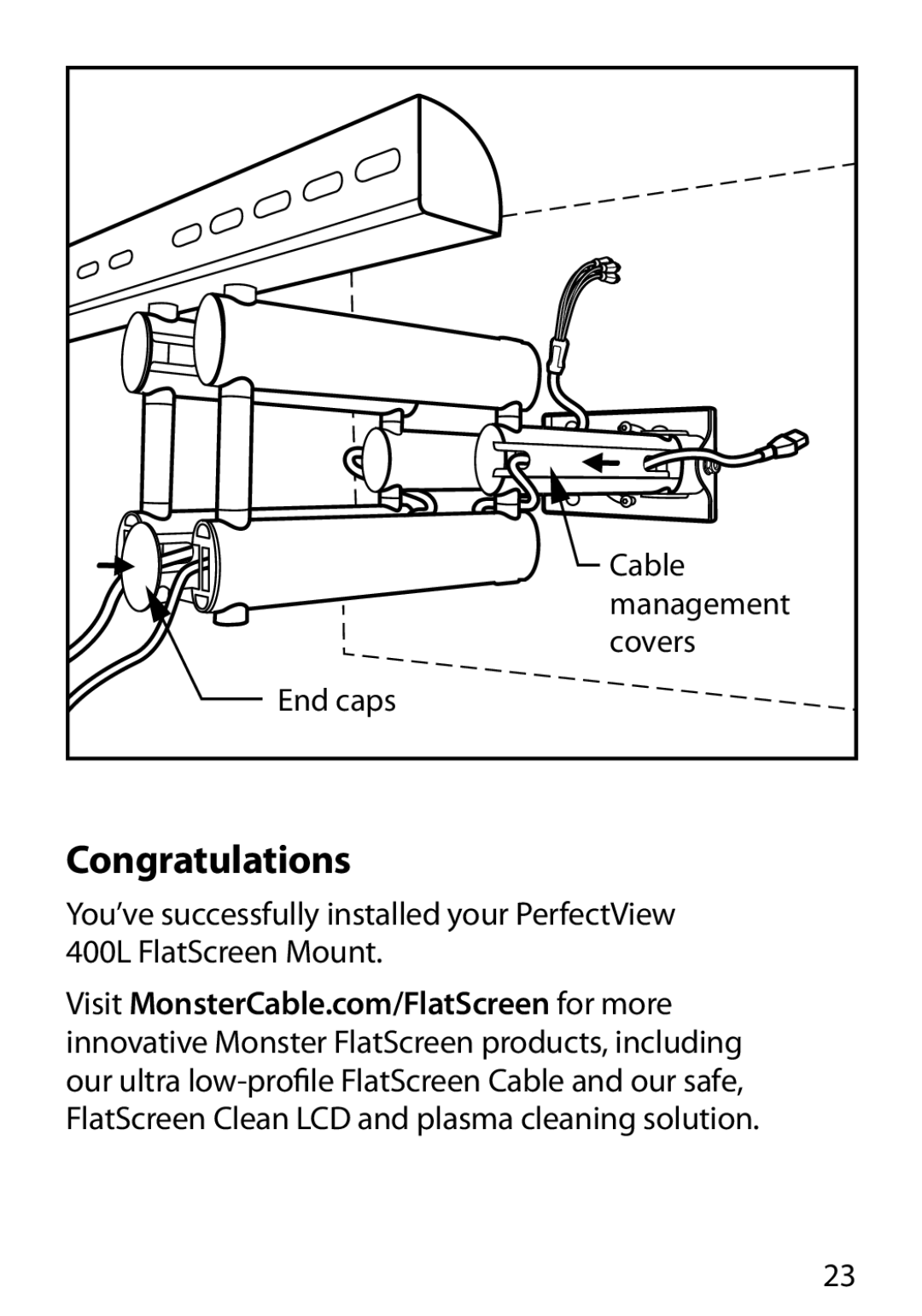 Monster Cable 400L warranty Congratulations 