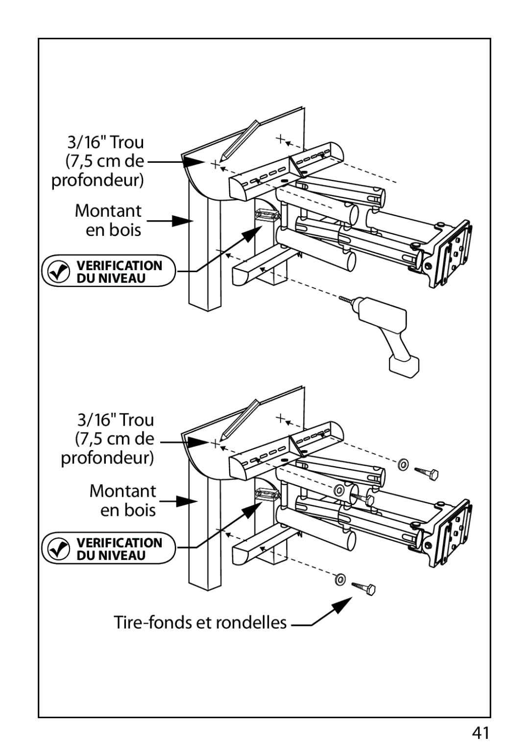 Monster Cable 400L warranty Trou Cm de Profondeur Montant En bois, Tire-fonds et rondelles 