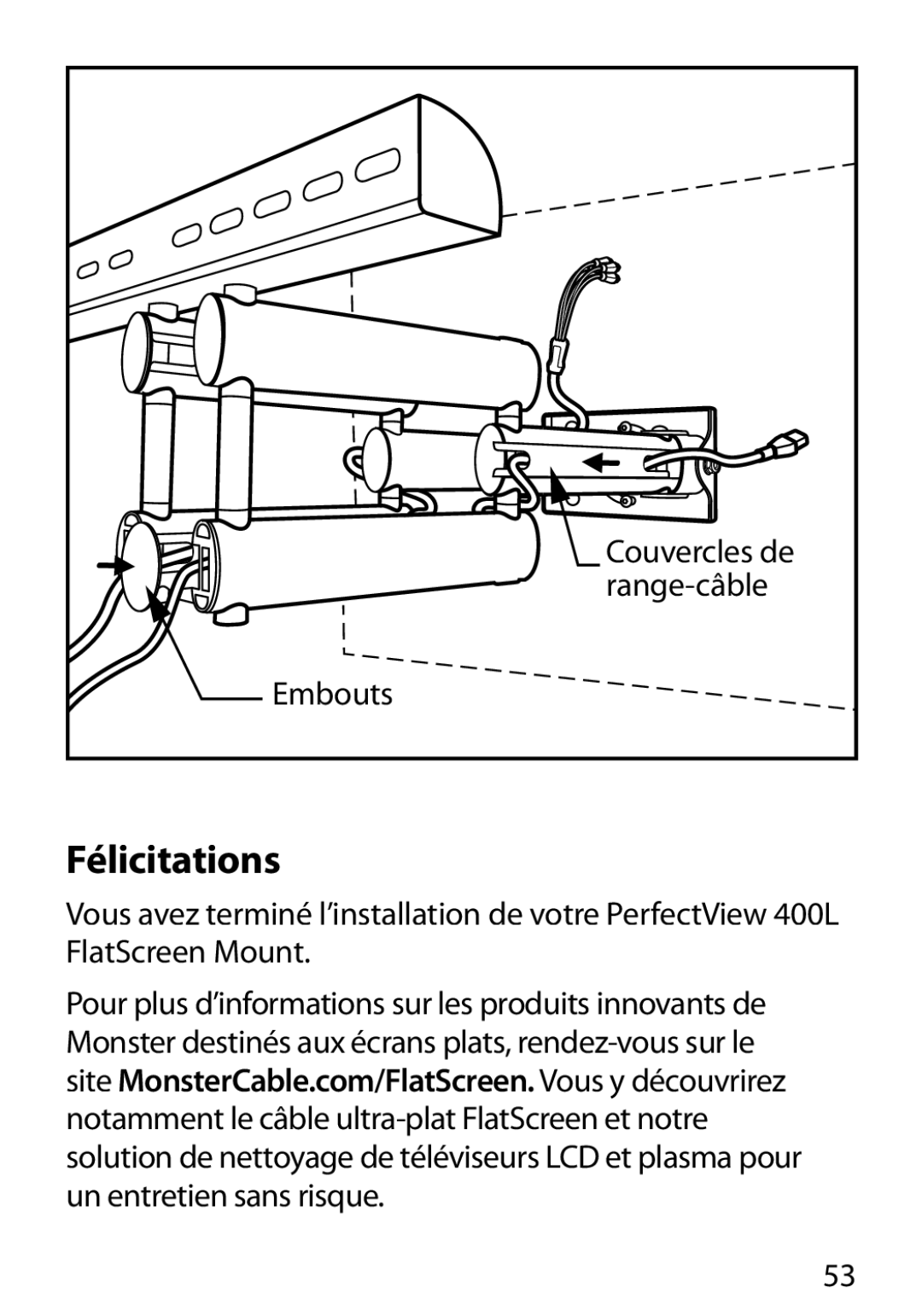 Monster Cable 400L warranty Félicitations, Embouts 