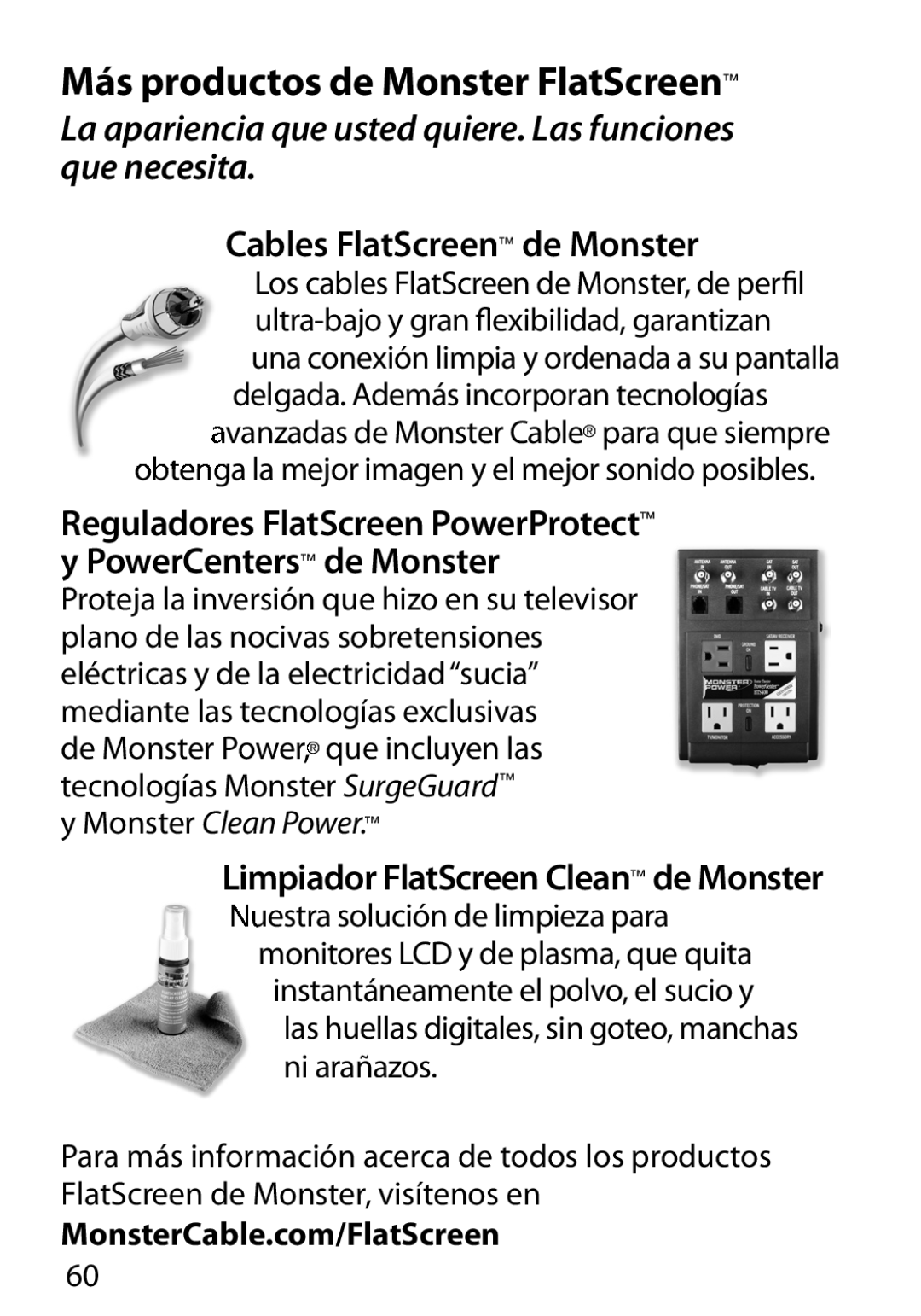 Monster Cable 400L warranty Más productos de Monster FlatScreen, Cables FlatScreen de Monster 