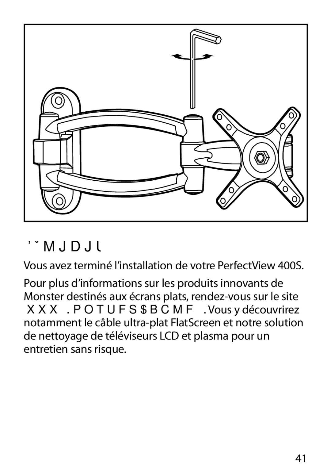 Monster Cable 400S warranty Félicitations 