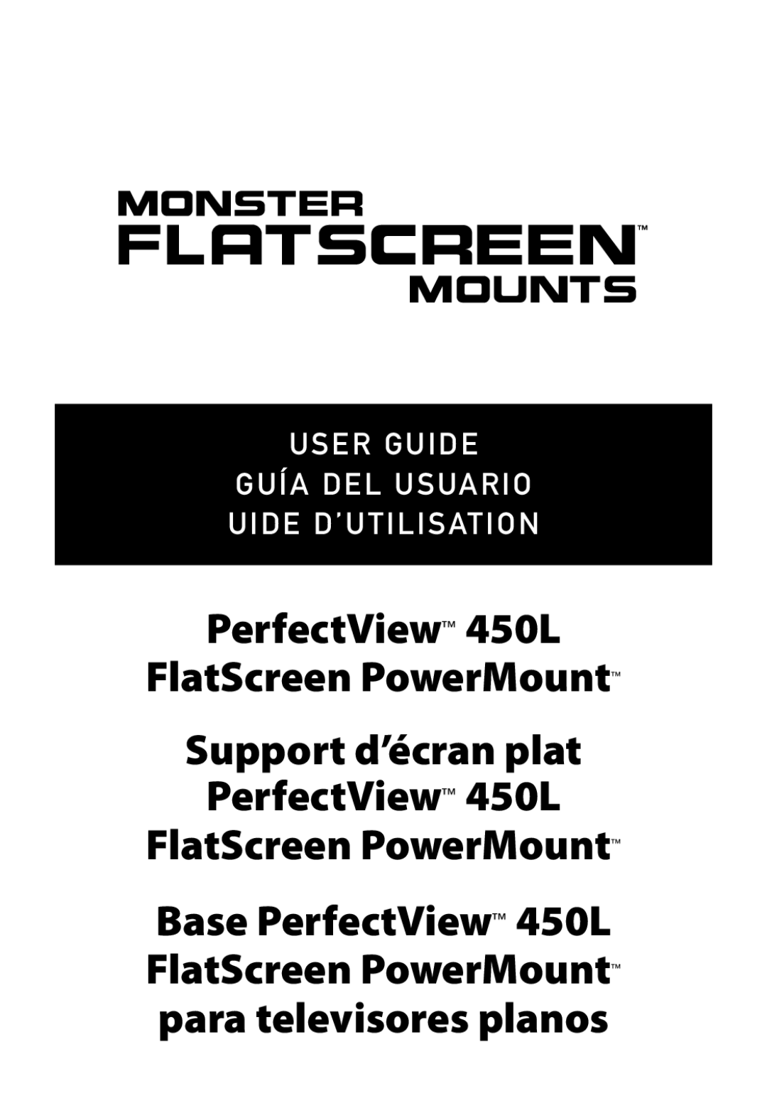 Monster Cable 450L manual User Guide Guía DEL Usuario Uide D’UTILISATION 