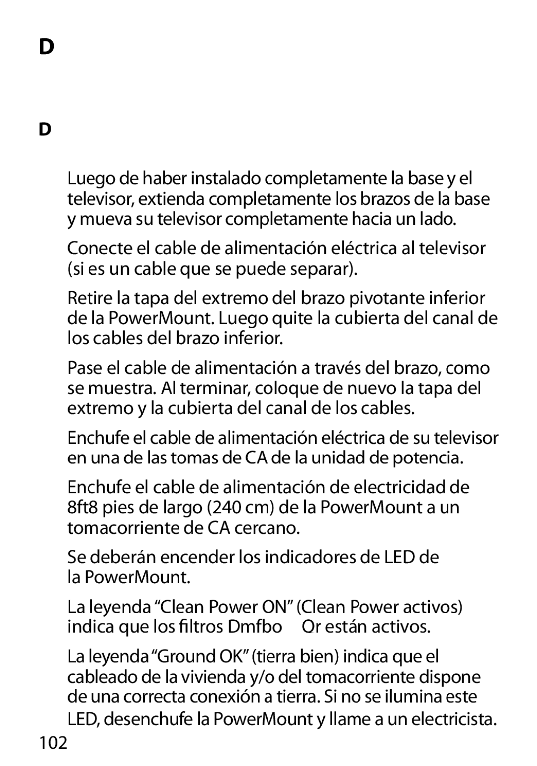 Monster Cable 450L manual Se deberán encender los indicadores de LED de la PowerMount, 102 