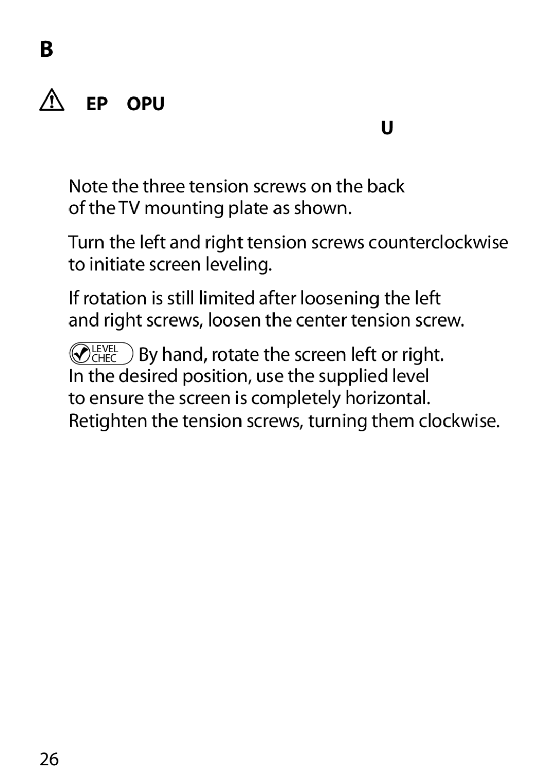 Monster Cable 450L manual Adjusting the Level of Your TV 