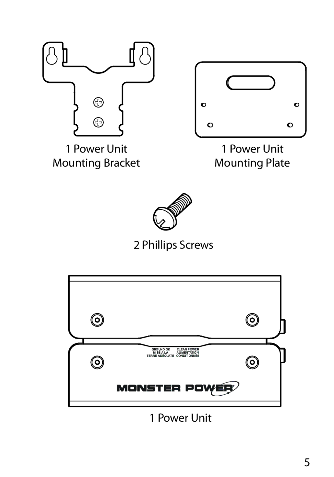 Monster Cable 450L manual Phillips Screws Power Unit 