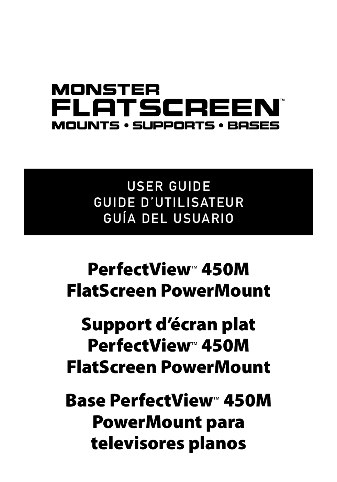 Monster Cable manual PerfectView 450M FlatScreen PowerMount 