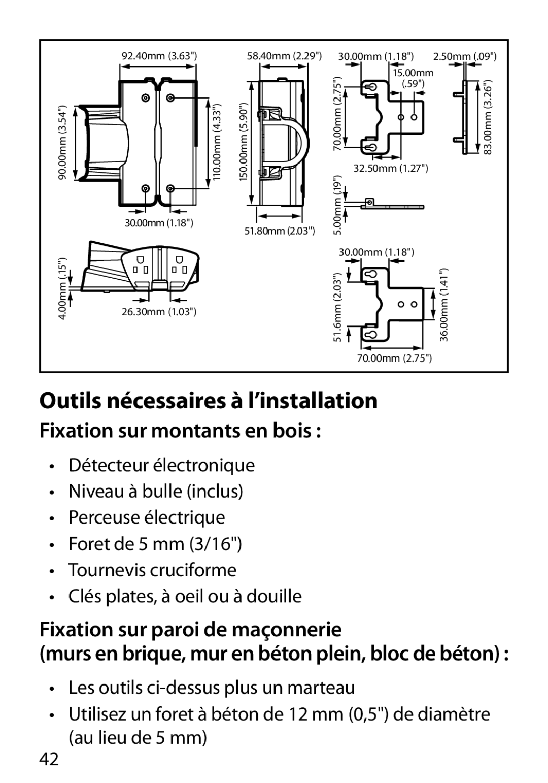 Monster Cable 450M Outils nécessaires à l’installation, Fixation sur montants en bois, Fixation sur paroi de maçonnerie 