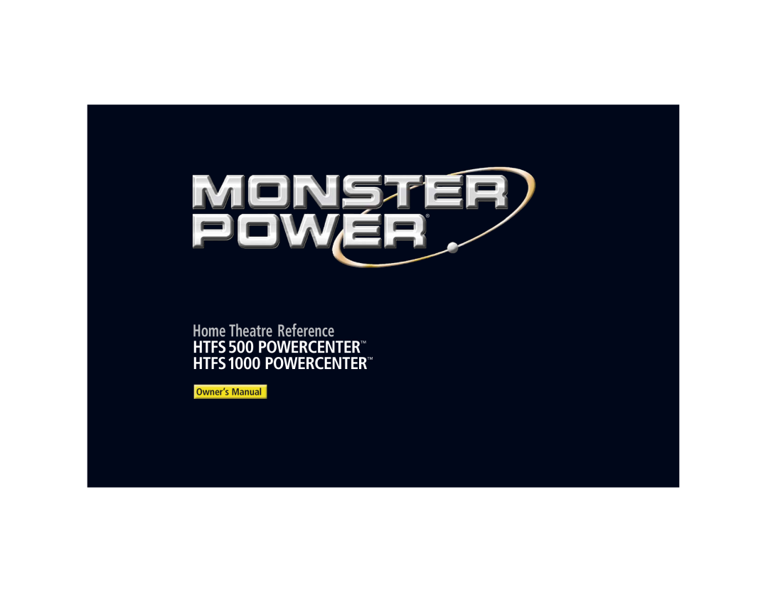 Monster Cable HTFS1000, HTFS500 owner manual 