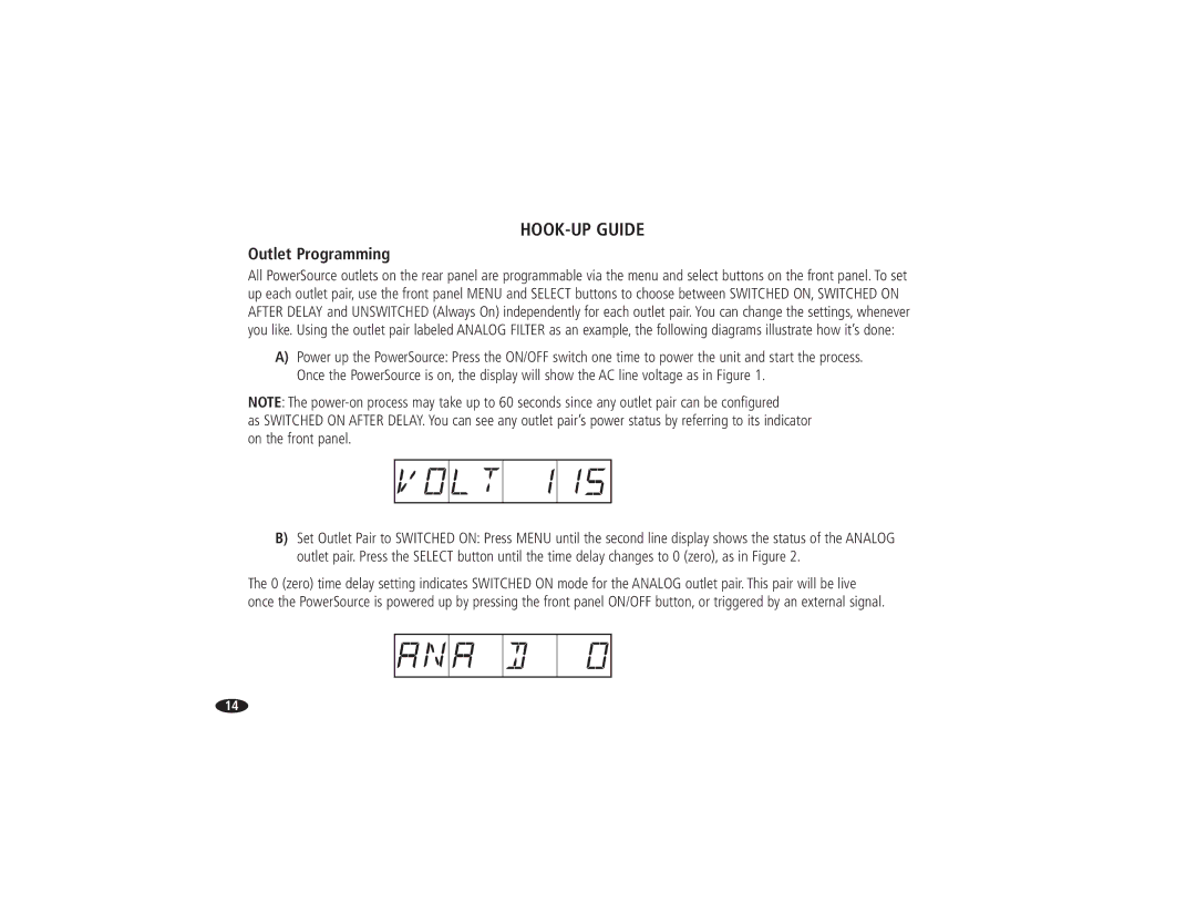 Monster Cable HTPS 7000 MKII owner manual Outlet Programming 