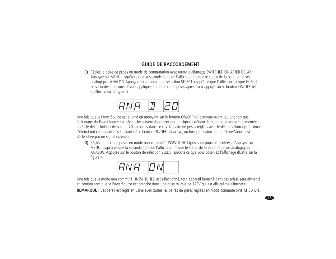 Monster Cable HTPS 7000 MKII owner manual Guide DE Raccordement 