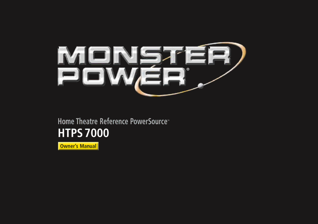 Monster Cable HTPS7000 owner manual Htps 