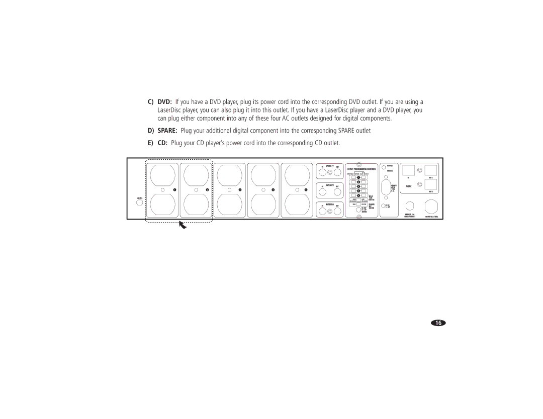 Monster Cable HTS 5000 owner manual Outlet Programming Switches 