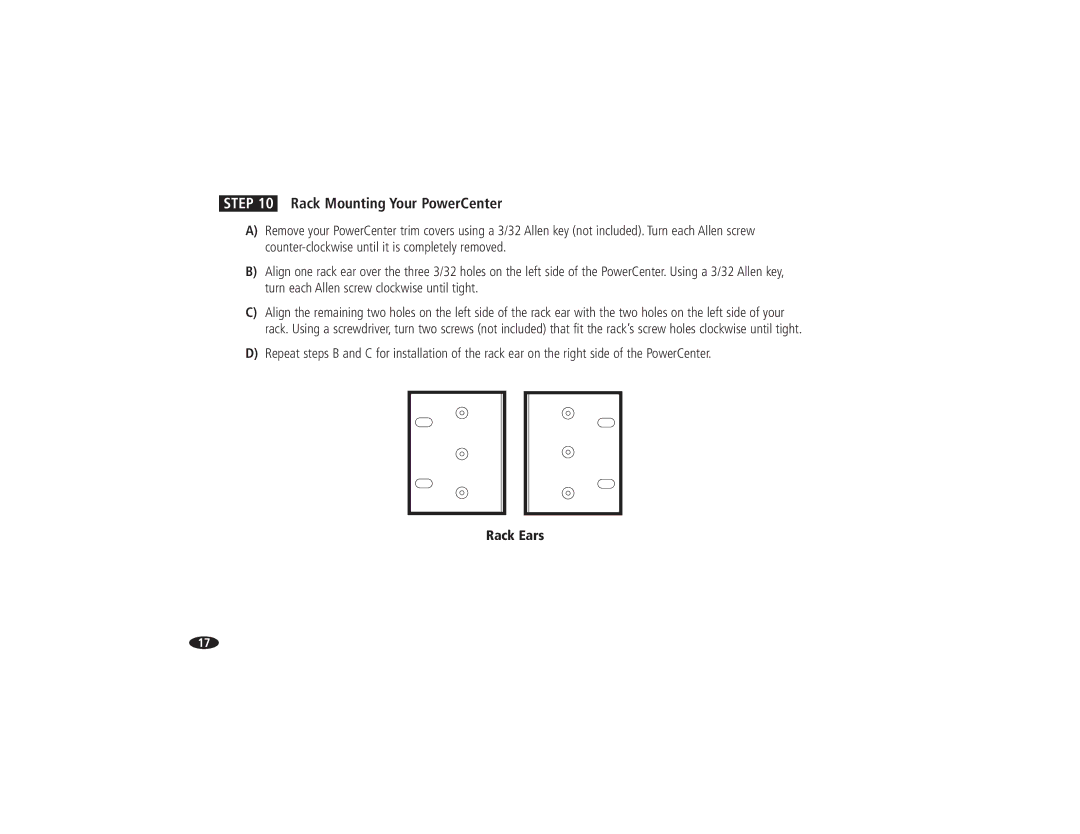 Monster Cable HTS 5000 owner manual Rack Mounting Your PowerCenter 