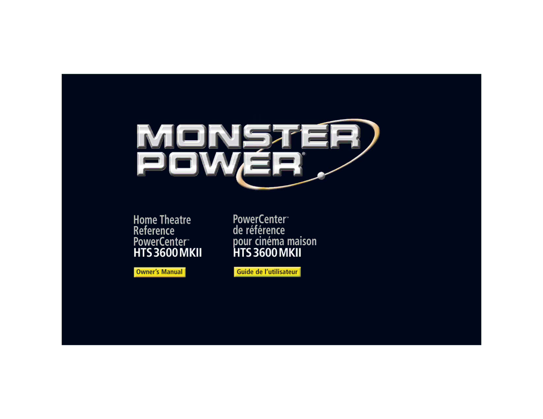 Monster Cable HTS3600MKII owner manual 