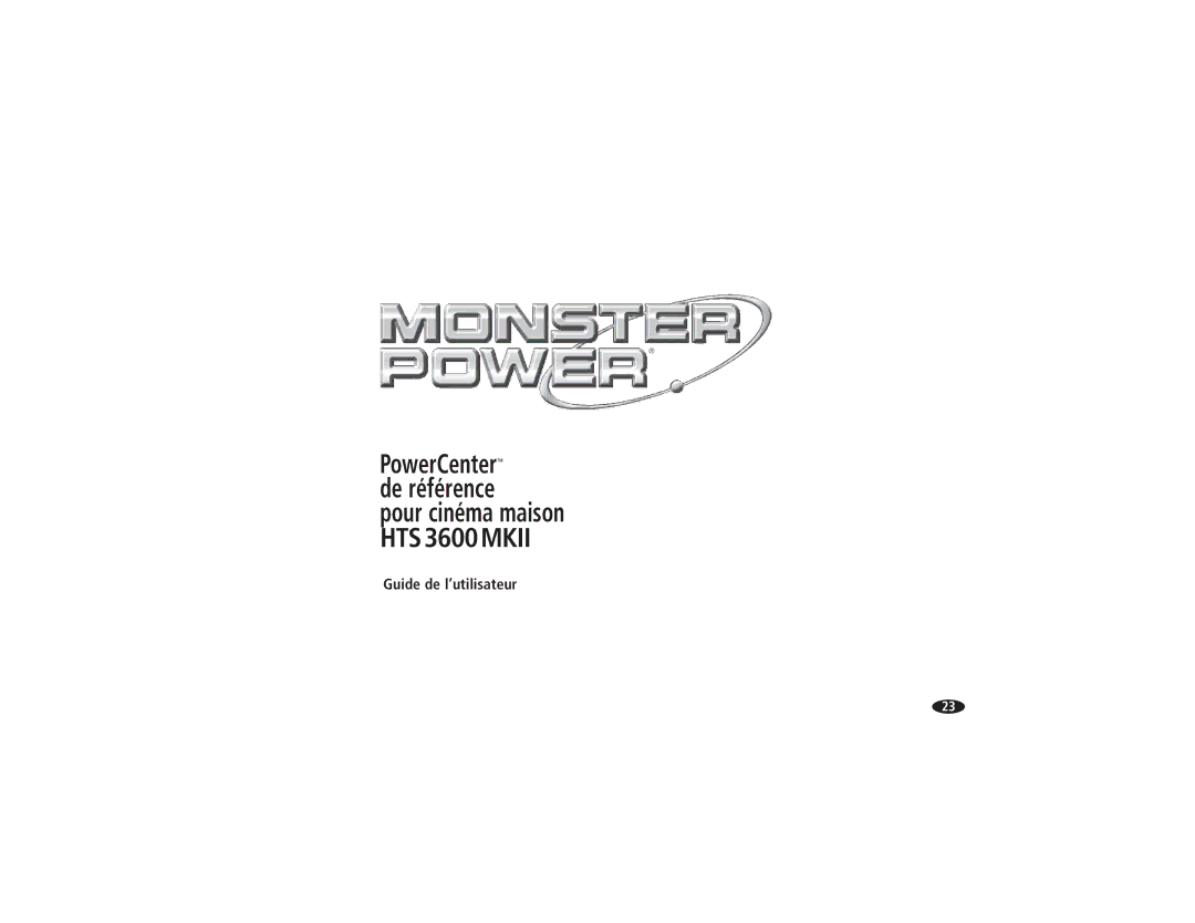 Monster Cable HTS3600MKII owner manual 